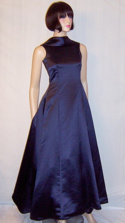 Stark, Simple and Divinely Designed Midnight-Blue Gown