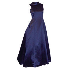 Vintage Stark, Simple and Divinely Designed Midnight-Blue Gown