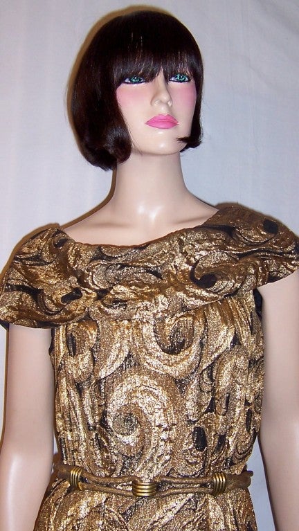 Women's Black & Gold Lame Art Deco Masterpiece of Wearable Art For Sale