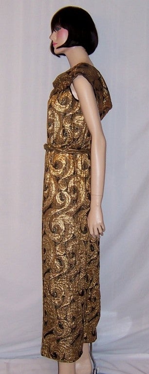 Black & Gold Lame Art Deco Masterpiece of Wearable Art For Sale 1