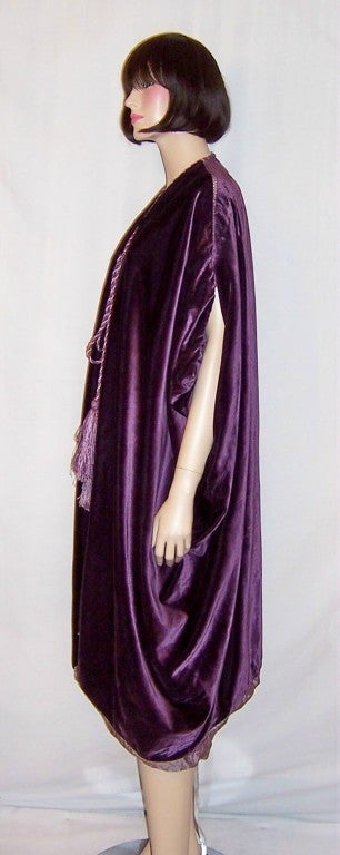 Liberty & Co. Reversible Purple  Velvet  & Silk Damask Burnous