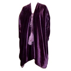 Liberty & Co. Reversible Purple  Velvet  & Silk Damask Burnous