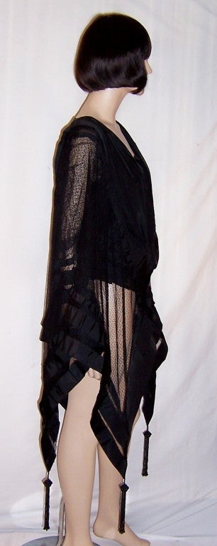 Unusually Rare Black Victorian Bodice with Attached Cape In Excellent Condition For Sale In Oradell, NJ