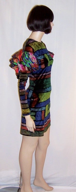 Christian Lacroix 1980's Silk Velvet Dress In Excellent Condition For Sale In Oradell, NJ