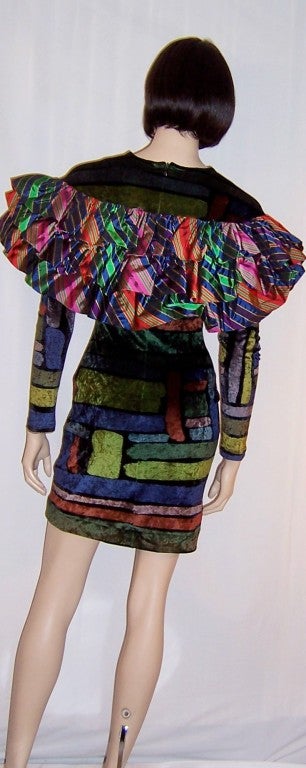 Women's Christian Lacroix 1980's Silk Velvet Dress For Sale