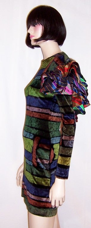 Christian Lacroix 1980's Silk Velvet Dress For Sale 1