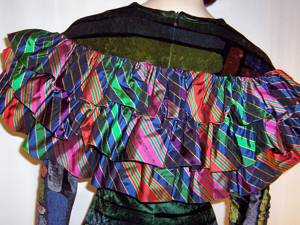 Christian Lacroix 1980's Silk Velvet Dress For Sale 2