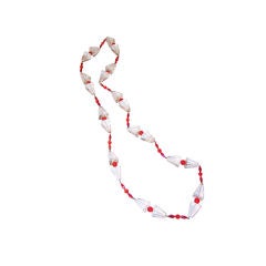 Lucite and Red Glass Beaded Necklace
