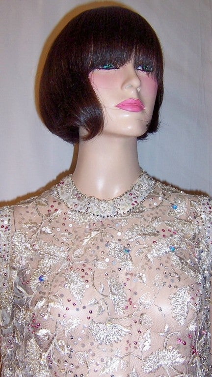 Amazingly Beautiful Beaded, Sequined, & Embroidered White Gown For Sale 2