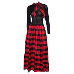 Vintage Don Luis de Espana Black and Red Taffeta Gown