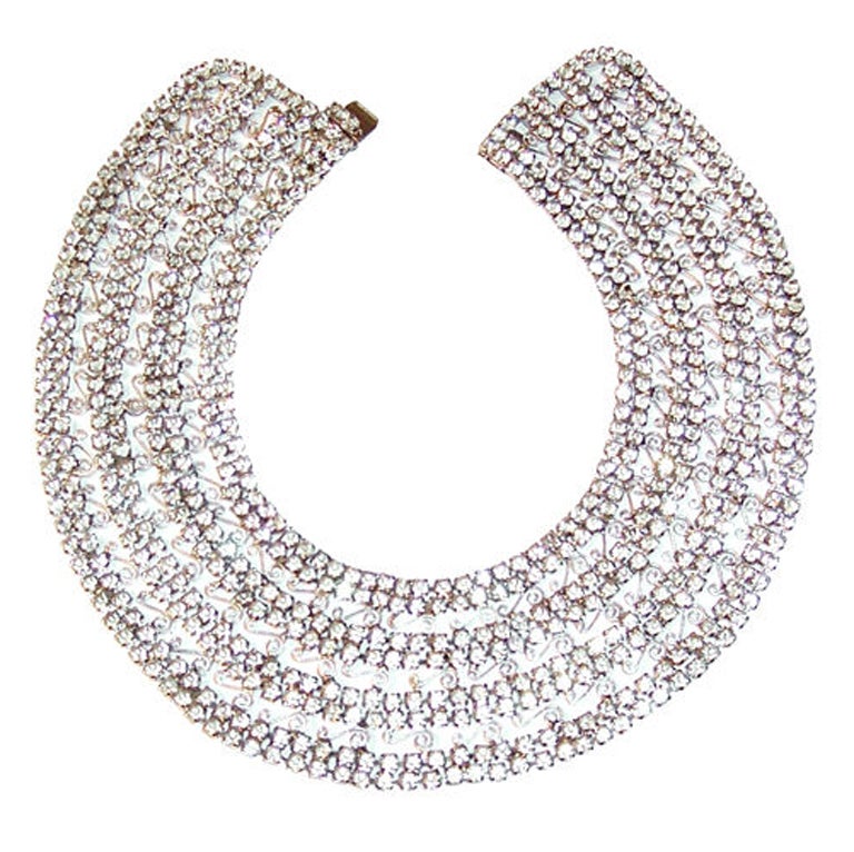 Weiss Large Clear Rhinestone Choker For Sale