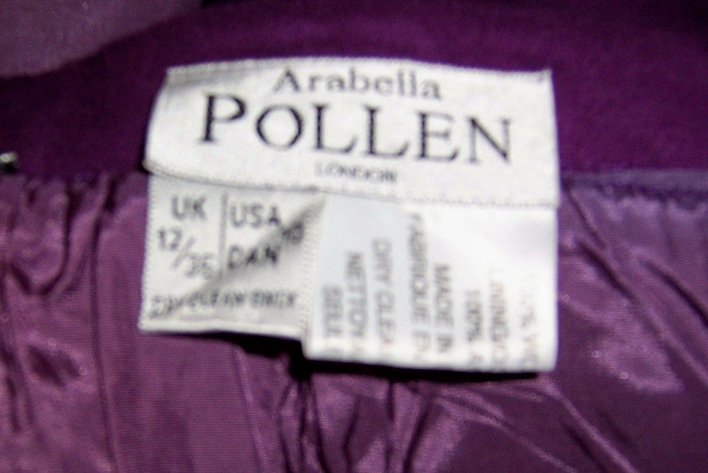 Arabella Pollen Violet & Chartreuse Wool Suit For Sale 5