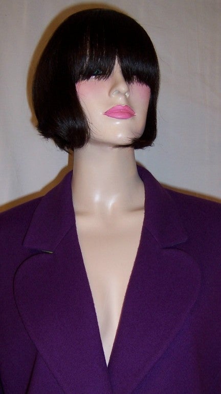 Women's Arabella Pollen Violet & Chartreuse Wool Suit For Sale