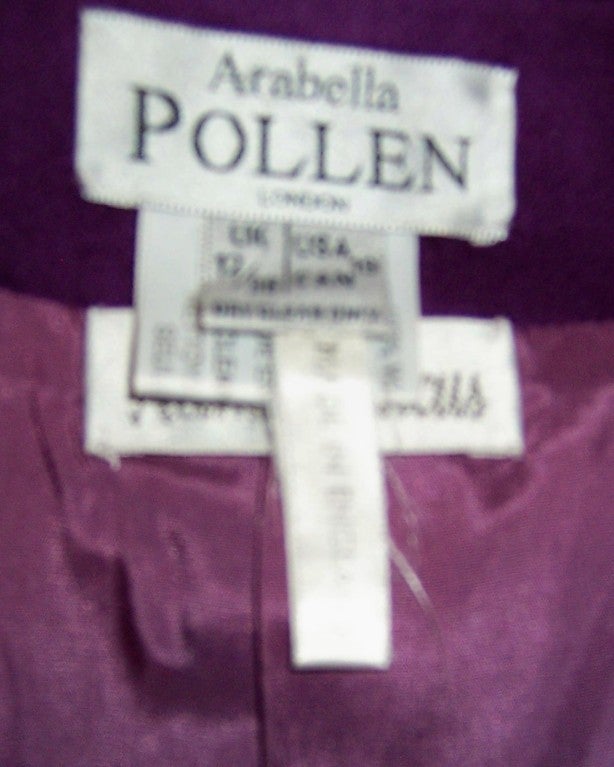 Arabella Pollen Violet & Chartreuse Wool Suit For Sale 4