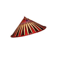 Vintage Asian Mid 20th Century Conical Bamboo Hat