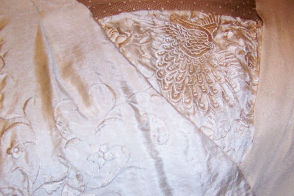 White Silk Edwardian Gown with Napoleonic Revival Influences For Sale 4