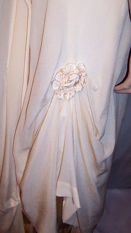 White Silk Edwardian Gown with Napoleonic Revival Influences For Sale 5