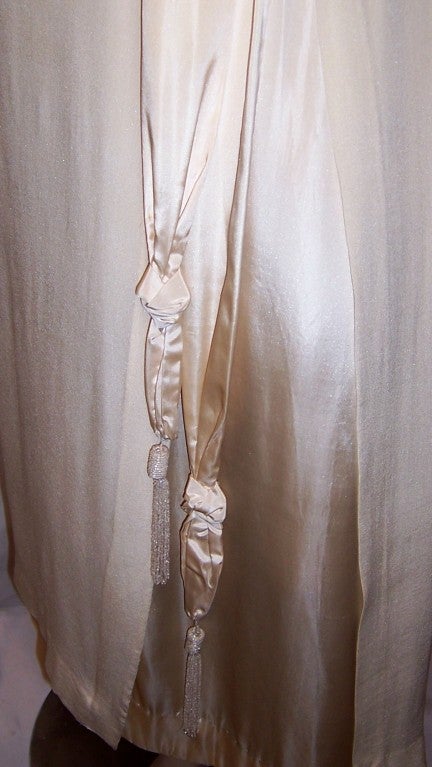 White Silk Edwardian Gown with Napoleonic Revival Influences For Sale 6