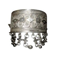 Silver Ethnic Arm Band with Hallmarks