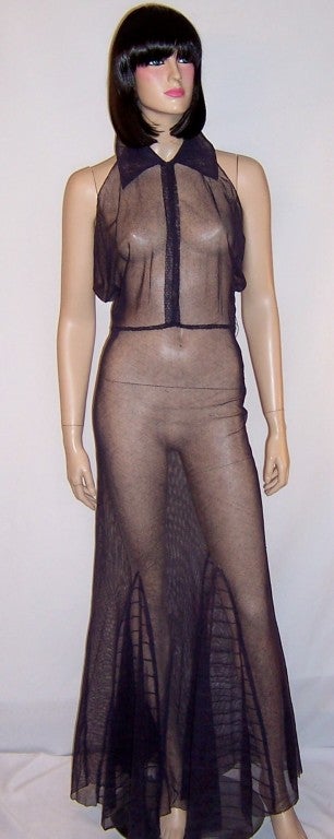 Sleek, Simple, & Sensual 1930's Midnight Navy Evening Gown