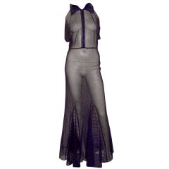 Sleek, Simple, & Sensual 1930's Midnight Navy Evening Gown
