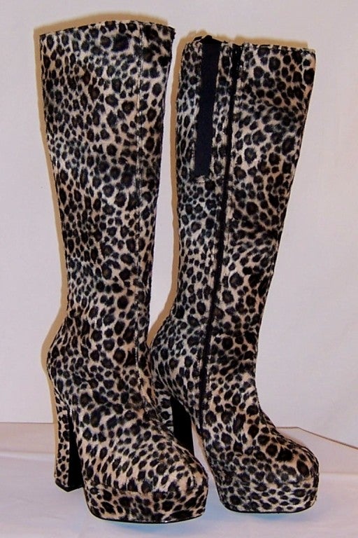 Fabulous Faux Fur Leopard Platform "Kinky" Boots