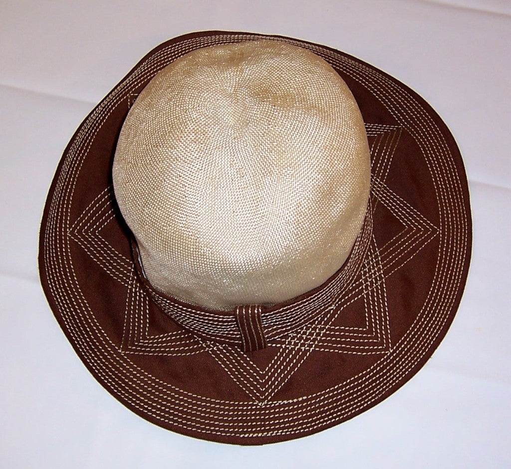 Nadelle-Montreal Sophisticated Summertime Wide-Brimmed Hat For Sale 4