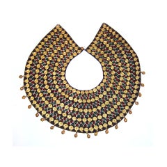 Vintage Maskit-Hand-Made in Israel-Gold Metallic Embroidered Collar