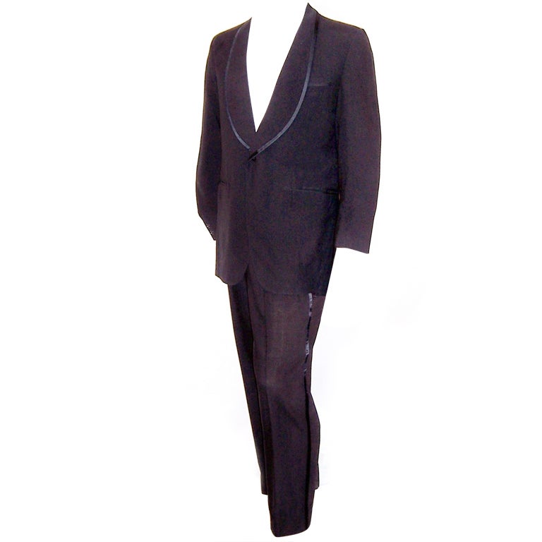 Men's, Early 1960's, Palm Beach Formal Wear, Black Tuxedo For Sale