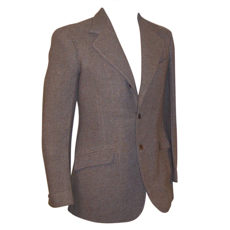 1930's Men's Camel & Gray Tweed Single-Breasted Blazer For Sale