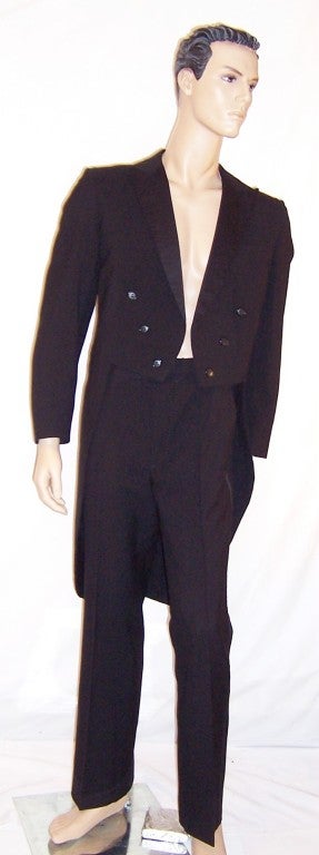 Men's, Palm Beach Formals-Black Tuxedo with Tails In Excellent Condition For Sale In Oradell, NJ