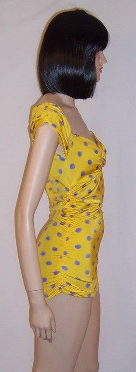 Emanuel Ungaro Parallele-Yellow and Lavendar Polka-Dotted Top For Sale at  1stDibs