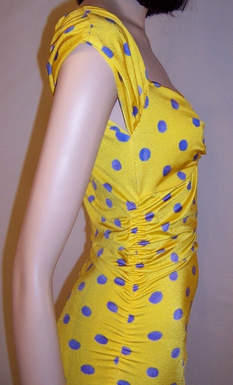 Emanuel Ungaro Parallele-Yellow & Lavendar Polka-Dotted Top For Sale 4