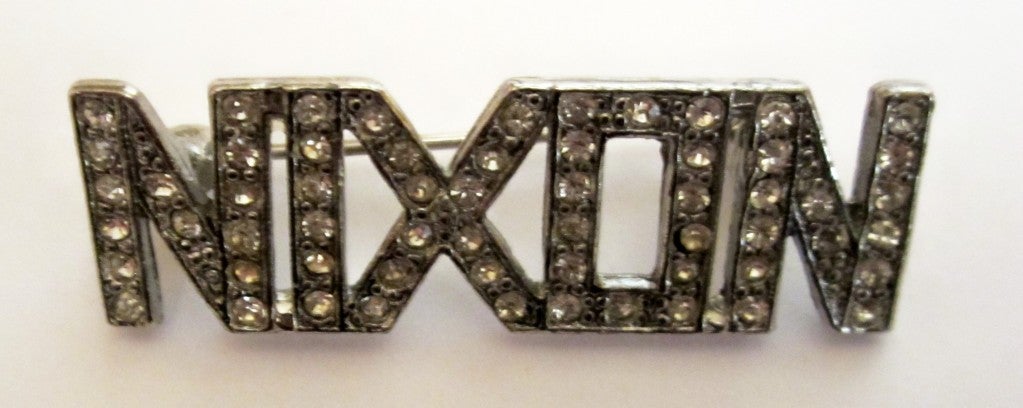 Richard Nixon Rhinestone Brooch