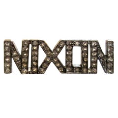 Richard Nixon Rhinestone Brooch