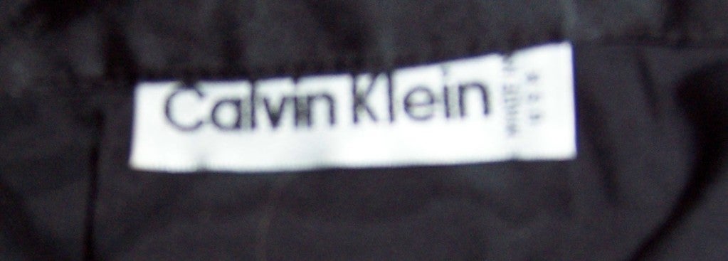 Calvin Klein-Black Satin Pajamas with White Trim For Sale 3
