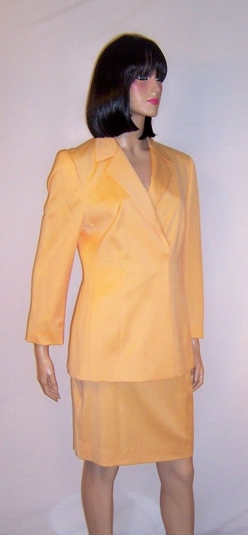 Escada by Margaretha Ley-Mango-Colored Springtime Suit