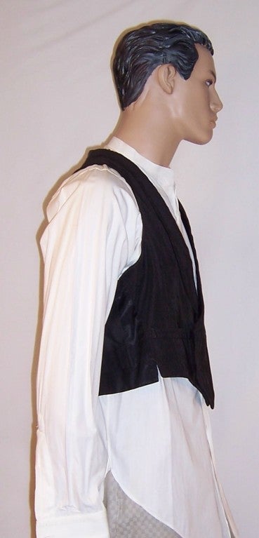 Men's Edwardian  (1901-1919) Black Silk Waistcoat-Catoir Vesting For Sale 1