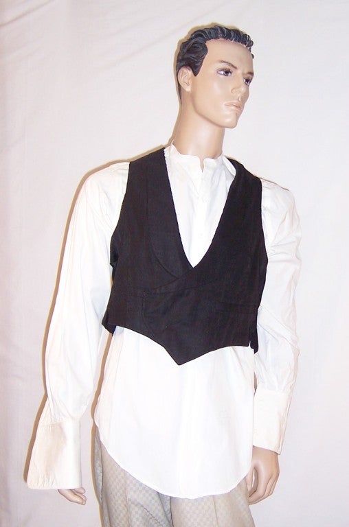Men's Edwardian  (1901-1919) Black Silk Waistcoat-Catoir Vesting For Sale 3