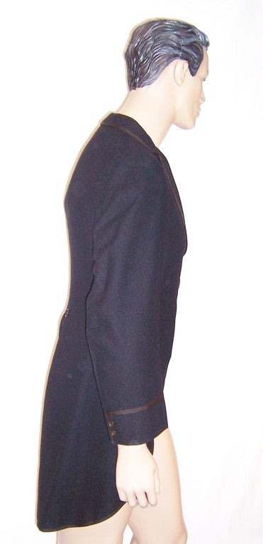 Mens-Gentleman's  Black Waistcoat & Tails (Circa 1913-1919) For Sale 4