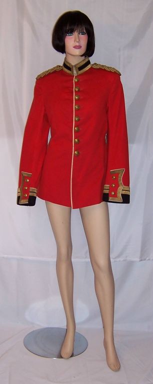 Mens-Victorian Era (1837-1901) Red British Militia Uniform For Sale 2