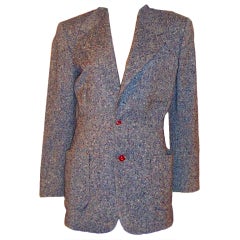 Vintage 1940's Woman's Tweed Blazer with Red Bakelite Buttons