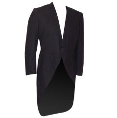 Vintage Mens-Gentleman's Black Formal Coat with Tails (Custom-Made)