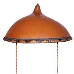 Vintage Asian Hat Made from Large Ochre-Colored Gourd