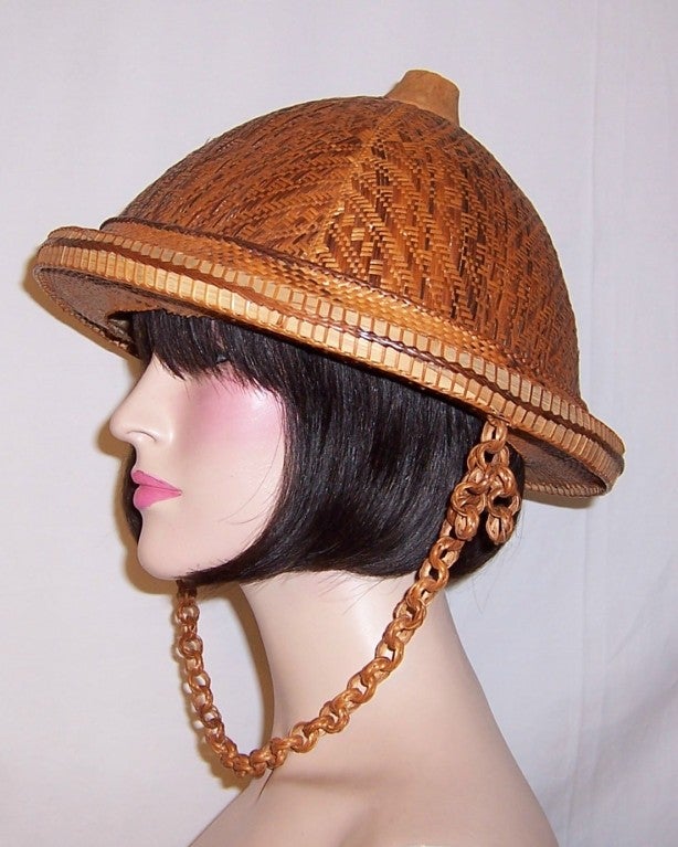 Unusual and Rare Asian Helmet Hat For Sale 2