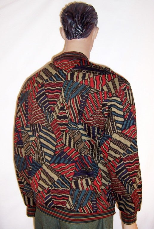 Men's Missoni Multi-Colored Patterned Pullover Sweater For Sale 2