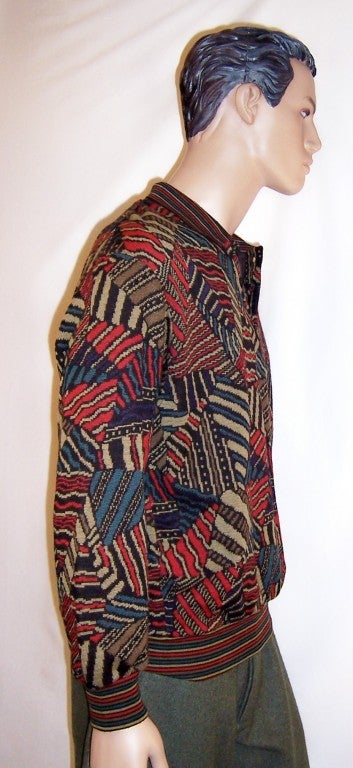 Men's Missoni Multi-Colored Patterned Pullover Sweater For Sale 3