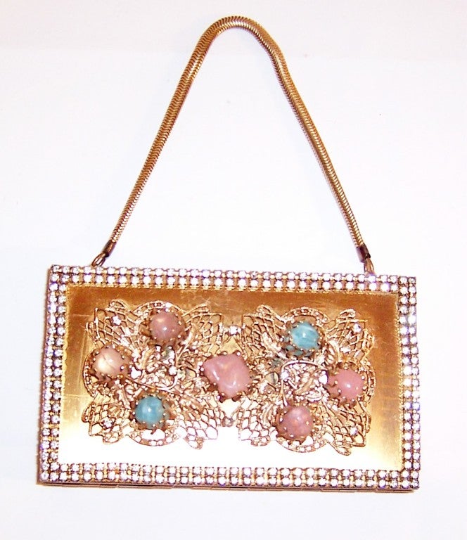 1950's Lavishly Embellished Carryall/Compact Purse/Handbag
