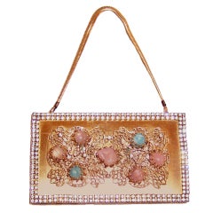 Retro 1950's Lavishly Embellished Carryall/Compact Purse/Handbag