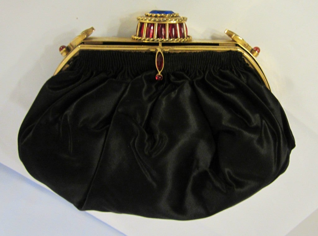 Uniquely Unusual, Jewel Embellished, Pouch-Styled Handbag For Sale 3